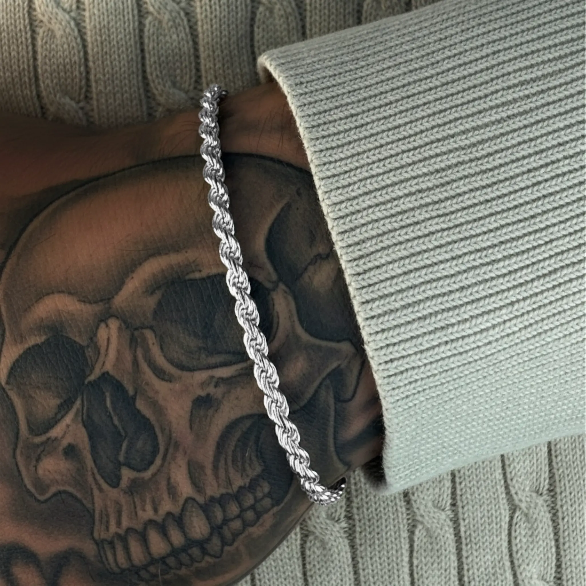 3,2MM KORDELKETTEN ARMBAND - SILBER 925