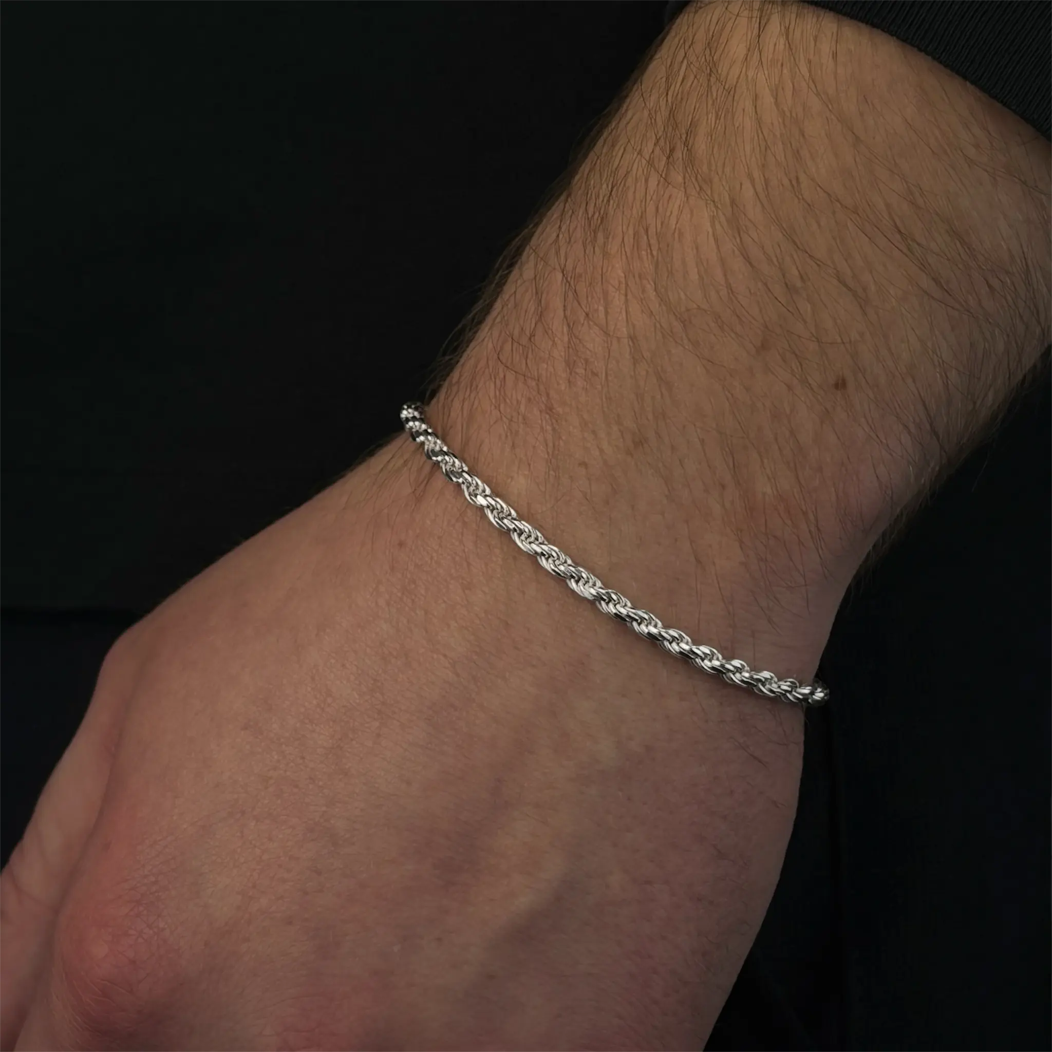 3,2MM KORDELKETTEN ARMBAND - SILBER 925