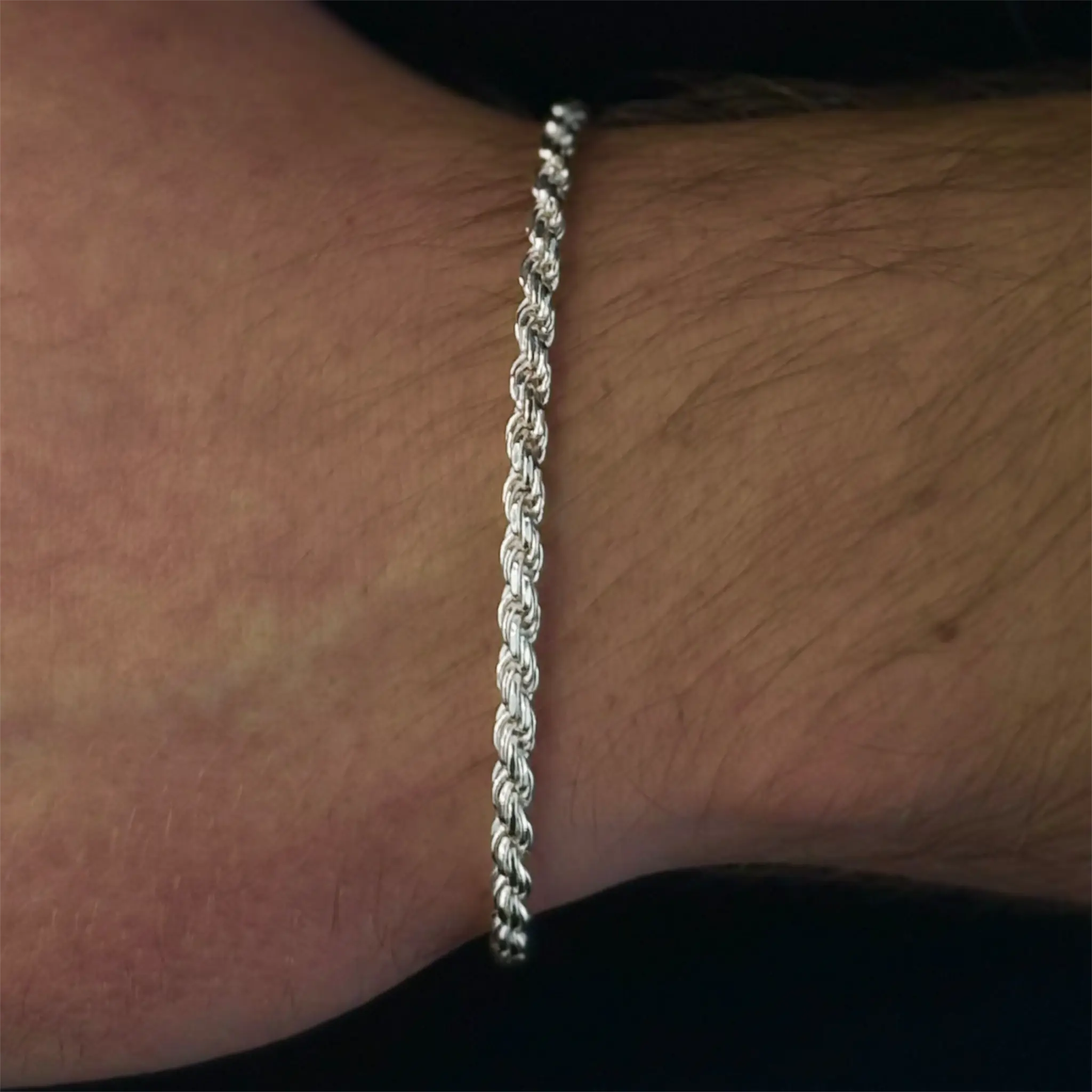 3,2MM KORDELKETTEN ARMBAND - SILBER 925