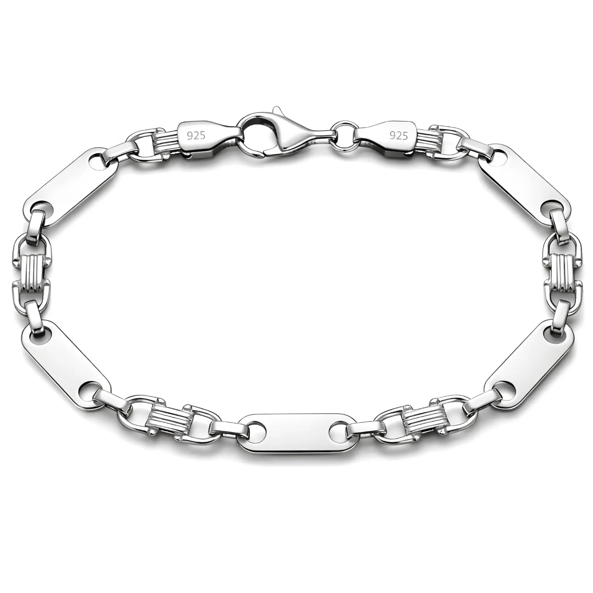 6MM PLATTENKETTEN ARMBAND - SILBER 925