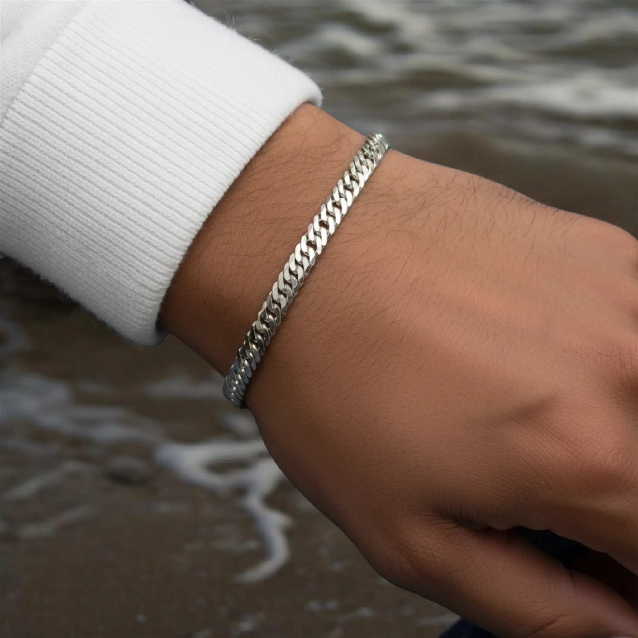 5,5MM DOPPEL PANZERKETTEN ARMBAND - SILBER 925